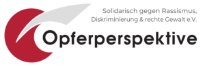 Logo des Vereins "Opferperspektive - Solidarisch gegen Rassismus, Diskriminierung & rechte Gewalt e.V."
